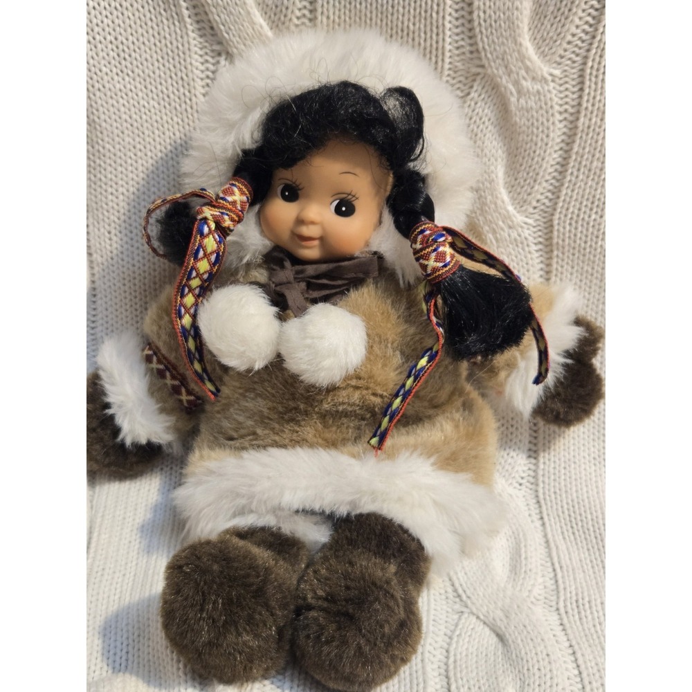 Genuine Native Style Doll‎ 12" Arctic Circle Eskimo Girl Parka Anchorage Alaska